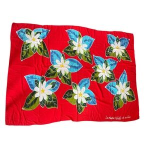Tahitian Sarong Large 61"x44" Floral Hawaiian Resort Vacation Beach Wrap Soft